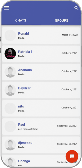 Talkaado Chats Screen